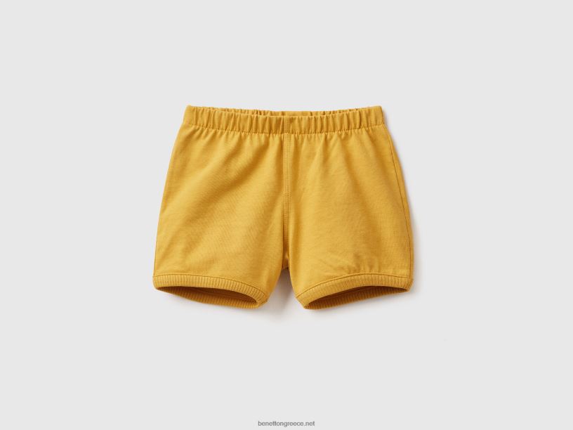 σορτς με μπάλωμα στην πλάτη J8TLD5937 Benetton παιδιά μουστάρδα