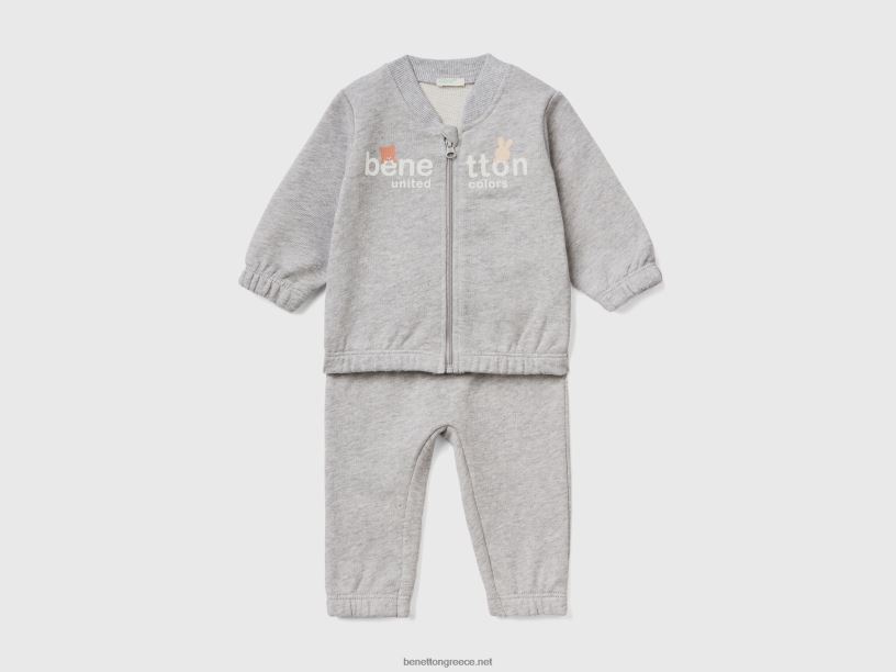 αθλητική στολή J8TLD3087 Benetton παιδιά ανοιχτό γκρι