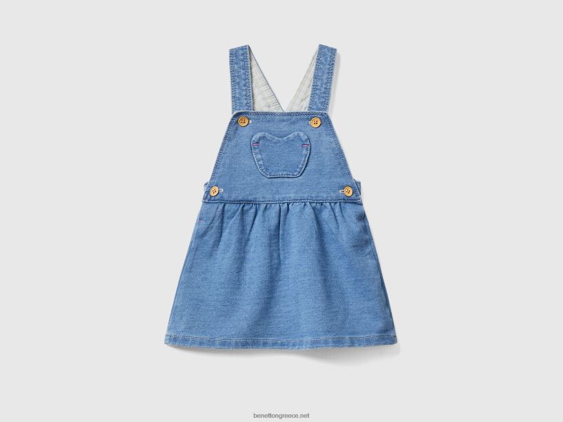 τζιν φούστα dungaree J8TLD5756 Benetton παιδιά μπλε